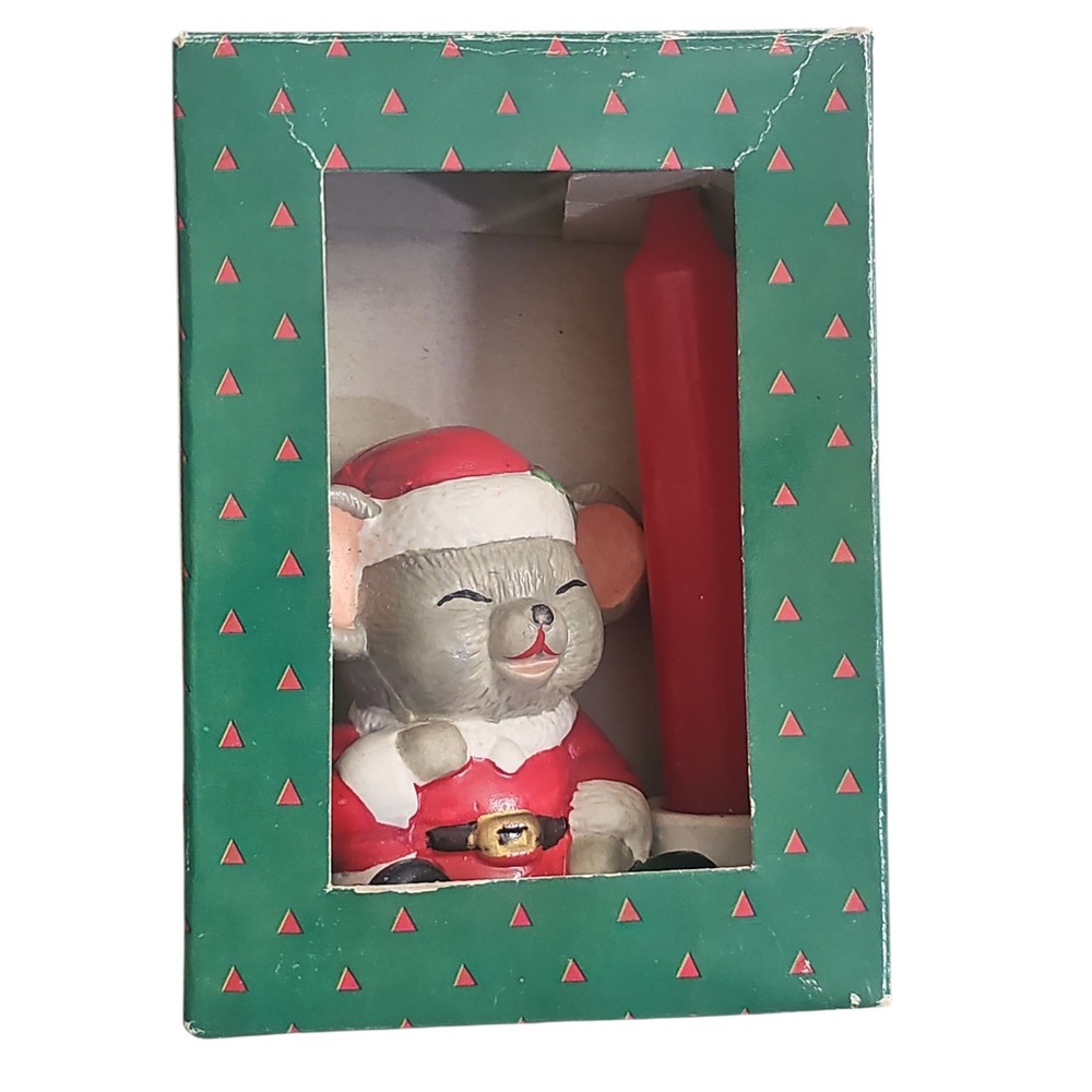 Simon Holiday Collection Mouse Candle Holder, Christmas Decor with Candle